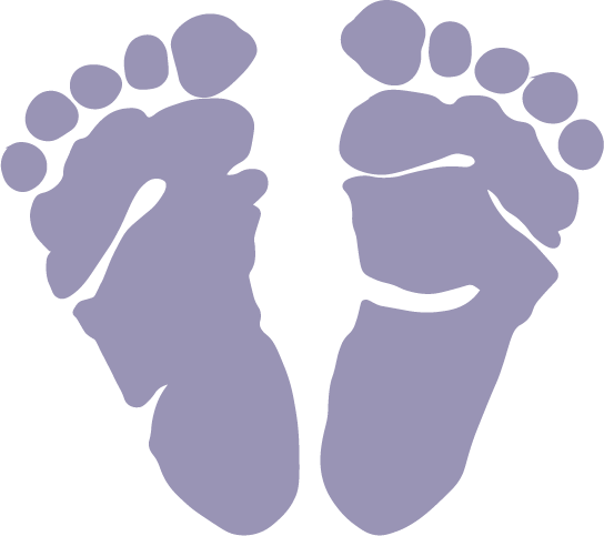 Southwest Pediatrics pair of baby feet graphic icon in light purple